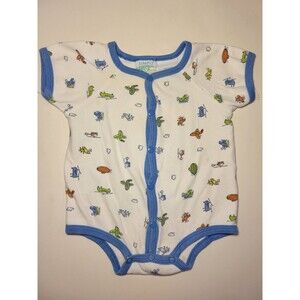 Simply Basics 6-9mths Romper One Piece Helicopter Airplane Blimp Y2K Snap Button